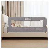 HOMEAL Bed Rail for Toddlers, 59in Swing Down Baby Bed Rail Guard, Toddler Bed Rails for King Size Beds, Twin, Full, Queen, Bed Guard Rail for Toddlers, Grey