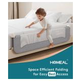 HOMEAL Bed Rail for Toddlers, 59in Swing Down Baby Bed Rail Guard, Toddler Bed Rails for King Size Beds, Twin, Full, Queen, Bed Guard Rail for Toddlers, Grey