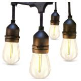 addlon LED Outdoor String Lights 24FT with Edison Vintage Shatterproof Bulbs and Commercial Grade Weatherproof Strand - ETL Listed Heavy-Duty Decorative Cafe, Patio, Market Light
