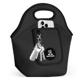 Sports rabbit Insulated Neoprene Lunch Bag for Women â Foldable Lunch Tote with Front Pocket for Phone & Keys â Reusable, Lightweight, Waterproof, Easy Clean â Ideal for Work, Travel, P