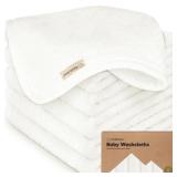 6-Pack Baby Washcloths - Soft Absorbent Viscose from Bamboo Wash Cloths for Babies, Kids, Toddlers, Infant, Newborn Bath Towels, Gentle on Sensitive Skin, 10x10 Reusable Face Towels (White)