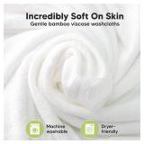 6-Pack Baby Washcloths - Soft Absorbent Viscose from Bamboo Wash Cloths for Babies, Kids, Toddlers, Infant, Newborn Bath Towels, Gentle on Sensitive Skin, 10x10 Reusable Face Towels (White)