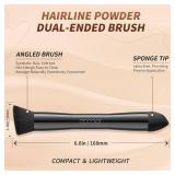 docolor Dual-Ended Hairline Powder Brush, Hair Contour Brush with Sponge Tip, Makeup Brush for Seamless Blending, for Hair Contouring, Root Touch-ups, and Beard Coverage Vegan & Cruelty-free