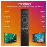 Replacement Voice Remote for Samsung-TV-Remote Control Compatible for All Samsung with Voice Function Smart Curved Frame QLED LED LCD 8K 4K TVs