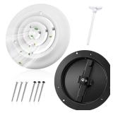 Therwen 1 Pack 6 Inch Round Vent Cover Ceiling Diffuser HVAC Vent Duct Cover Replacement with Steel Butterfly Damper Fitting in 6 Inch Duct, Outer Dimensions: 9-15/16\"