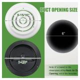 Therwen 1 Pack 6 Inch Round Vent Cover Ceiling Diffuser HVAC Vent Duct Cover Replacement with Steel Butterfly Damper Fitting in 6 Inch Duct, Outer Dimensions: 9-15/16\"