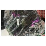 Halloween Wreath for Front Door - 20 Inch Black Wreath with Black Berries, Leaves & Silver Purple Bats, Spooky Gothic Decor for Indoor Outdoor, Haunted House Party Decoration