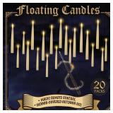 Bomivix 20pcs Halloween Decorations Flameless LED Floating Candles with Magic Wand Remote - Floating Hanging Home Decorations for a Spooky Atmosphere-Perfect for Festive Home Display