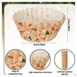 Gerrii 600 Pcs Christmas Candy Cups Paper Candy Making Supplies Santa Claus Snowman Baking Supplies Snowflake Elk Mini Cupcake Liner Xmas Mini Baking Cups Holiday Paper Wrappers 6 Style(Elk)