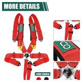 BESTZHEYU Compatible for 5-Point Racing Safety Harness Set with Ultra Comfort Heavy Duty Shoulder Pads Universal Polyester Safety Harness Set fit for Sports Car, Racing Car, Car Red (Pack of 1)