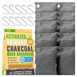 Activated Charcoal Odor Absorber for Strong Odors in Car, Closet, Shoe, Basement. 10 Activated Charcoal Bags Odor Absorbers for Home. Bamboo Charcoals Air Purifying Bag Charcoals Deodorizer Eliminator