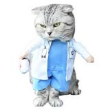 Mikayoo Pet Dog Cat Halloween Costume Doctor Nurse Costume Dog Jeans Clothes Cat Funny Apperal Outfit Uniform(Doctor,S)