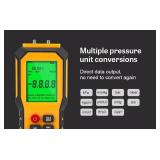 YZT Meter Manometer Air Pressure Meter, Digital Differential Pressure Gauge, HVAC Gas Pressure Meter Dual-Port Manometer Gas Pressure Tester (9v Battery Included)â¦