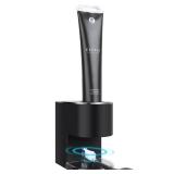 Automatic Toothpaste Dispenser Wall Mounted: Black Electric 6 Adjustable Levels Auto Toothpaste Squeezer Smart Rechargeable Touchless for Kids Adults - Bathroom - Replaceable Parts