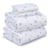 RUVANTI 100% Cotton Sheets â Full Size Percale Bedding, Cooling & Breathable Floral Design, Durable with a Crisp, Soft & Comfortable Feel, 16\" Deep Pocket, 4-Piece Set, Phulkari