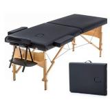 BestMassage Adjustable 2 Folding Portable Massage Table W/ Carry Case  Black - Retail: $85
