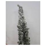 3ft Nearly Natural Unlit Flocked Pine Tree Artificial Christmas Tree in Tin Planter