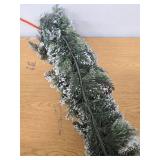 National Tree Company Pre-Lit Artificial Christmas Garland  Green  Glittery Bristle Pine  White Lights  Decorated with Pine Cones  Battery Operated  Christmas Collection  9 Feet