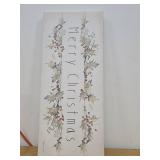 Vintage Merry Christmas Sentiment, Designed by Stephanie Workman Marrott, Canvas Wall Art 10"x 24"