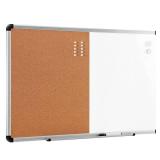 Amazon Basics Combo Magnetic Whiteboard&Cork Board for Home,Office and Classroom, Plastic/Aluminum Frame, White,Yellow, 36" x 24" (See Pic #4)
