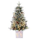 3 Ft Pre-Lit Christmas Tree, Artificial Christmas Trees with Lighting, Xmas Trees with 78 Led Lights, Christmas Decoration for Home, Office, Easy Assembly - Retail: $52