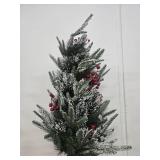 3 Ft Pre-Lit Christmas Tree, Artificial Christmas Trees with Lighting, Xmas Trees with 78 Led Lights, Christmas Decoration for Home, Office, Easy Assembly - Retail: $52