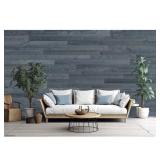 1/8 in. x 5 in. x 12-42 in. Peel and Stick Blue Gray Wooden Decorative Wall Paneling (20 sq. ft./Box) - Retail: $200