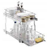 VEVOR Pull Out Cabinet Organizer, 11\"W x 21\"D Heavy Duty Slide Out Pantry Shelves, Chrome-Plated Steel Roll Out Drawers, Sliding Drawer Storage for Home, Inside Kitchen Cabinet, Bathroom, Under Sink