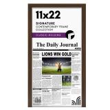 Americanflat 11x22 Newspaper Frame with Polished Plexiglass - Display for Assorted Media Articles - Signature Collection - Modern Picture Frame for Wall Display - Walnut