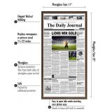 Americanflat 11x22 Newspaper Frame with Polished Plexiglass - Display for Assorted Media Articles - Signature Collection - Modern Picture Frame for Wall Display - Walnut