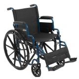 Drive Transport/WheelchairWheelchairs K1 Product Description: BlueStreak18\"D/L FlipBackArms,SwgFt,1/cs - Retail: $128