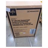 Medline Durable Folding Steel Transport Wheelchair with Swing-Away Footrests  19-Inch Seat Width  Black Frame  Black Upholstery - Retail: $123