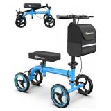 Whlicks Premium Knee Scooter for Adults for Foot Surgery, Foldable & Steerable Knee Walker with Dual Brakes, Medical Knee Scooter for Broken Foot Injured, Lightweight Leg Scooter for Broken Ankle - Re