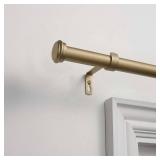 EXCLUSIVE HOME Topper 1 Curtain Rod and Coordinating Finial Set  Gold  Adjustable 36 -72 -