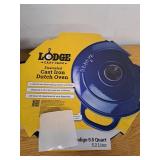 Lodge Cast Iron 5.5qt Indigo Enameled Dutch Oven (See Pics)  - Retail: $44