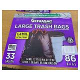 Ultrasac - Drawstring Trash Bags  33 Gallon  1.4 Mil  24  x 9.5   Black  86 Count 2 Pack