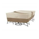 Hampton Bay Rectangular Outdoor Patio Table with Chair Cover