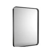 24 in. W x 36 in. H Rectangular Aluminum Alloy Framed Rounded Black Bathroom Wall Mirror (See Pic #4)