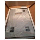 24 in. W x 36 in. H Rectangular Aluminum Alloy Framed Rounded Black Bathroom Wall Mirror (See Pic #4)