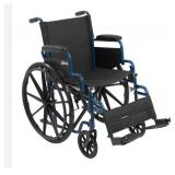 Drive Medical Blue Streak Wheelchair - 20 Seat, Flip-Back Desk Arms, Swing-Away Footrests - Retail: $168