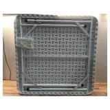 VEVOR Folding Card Table, 4 Player Portable with 4 Cup Holders & Chip Trays, Mahjong Domino Game Set, 35.4 x 35.4-inch, white - Retail: $63