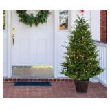 Fraser Hill Farm 4-ft Adirondack Pre-lit Artificial Christmas Tree with White LED Lights - Retail: $120