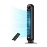 Dreo Tower Fan for Bedroom, 25ft/s Velocity Quiet Floor Fan, 90° Oscillating Fans for Indoors with 4 Speeds, 4 Modes, 8H Timer, Standing Fans, Bladeless Fan, Black, Nomad One (DR-HTF007) - Retail: $6