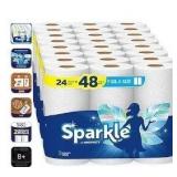 Sparkle Pick-A-Size Paper Towels, 24 Double Rolls (2,640 Sheets Total) - Strong 2-Ply Towels for Kitchen Cleanup and Everyday Messes