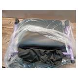 HOMLAND Walkers for Seniors with Seat, Foldable Rollator Walker, Reinforced Aluminum Frame, 8" Big Rubber Wheels for All Terrain, Height Adjustable Lightweight Rolling Walker - Retail: $160