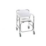 DMI Rolling Shower Chair  Commode  Transport Chair  FSA Eligible  Rolling Bathroom Wheelchair for Handicap  Elderly  Injured or Disabled  Rear Locking Wheels  250 lb. Weight Capacity  White - Retail: 