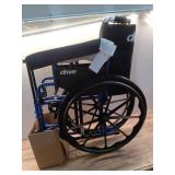 Drive Medical Blue Streak Wheelchair - 20 Seat, Flip-Back Desk Arms, Swing-Away Footrests - Retail: $128