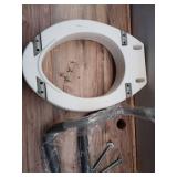 Carex 3.5 Inch Raised Toilet Seat with Arms - for Elongated Toilets, Elevated Toilet Riser with Removable Padded Handles, Easy on and Off, Support 250 - Retail: $50