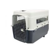SportPet Designs Plastic Kennels Rolling Plastic Wire Door Travel Dog Crate, XXL - Retail: $195
