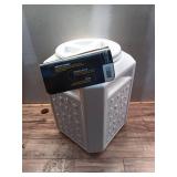 Gamma2 Vittles Vault Outback Pawprint Plastic Dry Pet Food Storage Container  Gray  35 Pound Capacity